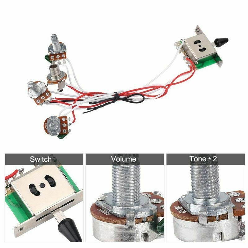 50X(Pots For Strat Guitar Prewired 1 Volume 2 Tone Control 5 Way Switch 3-500K