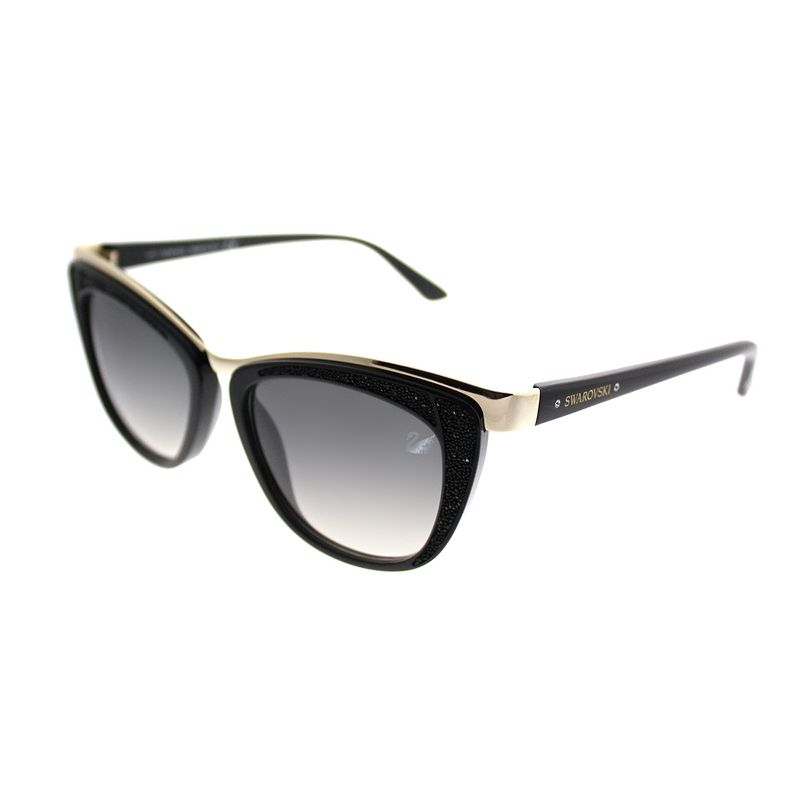 Swarovski Diva SK0061 01B Womens Cat-Eye Sunglasses Shiny Black 53mm