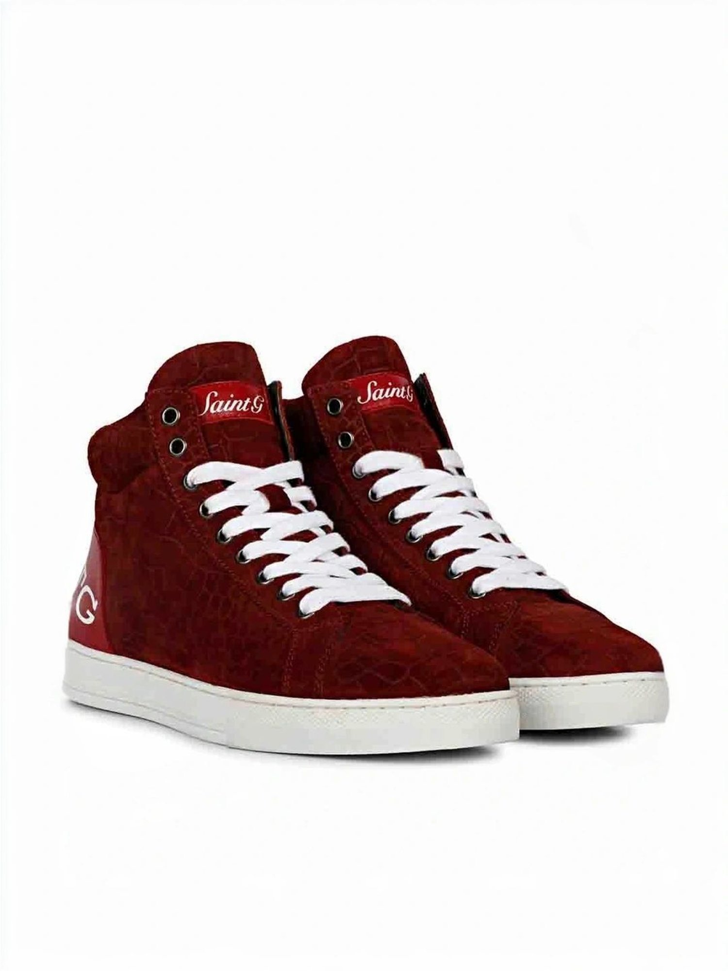 Saint G Men's Harvey Burgundy Ankle High Sneakers