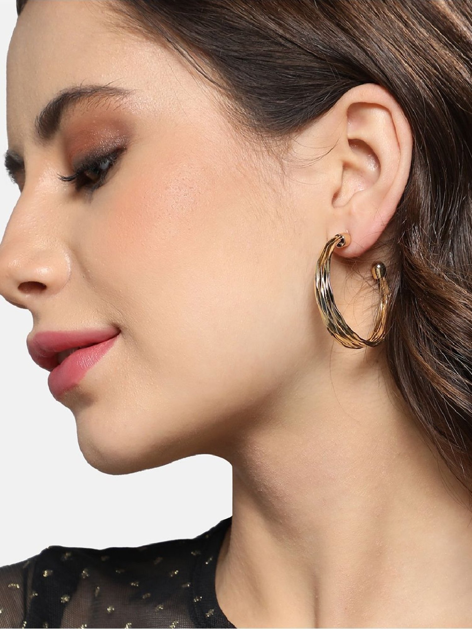 Sri Jagdamba Pearls Black Rosy Pearl Drop Earrings