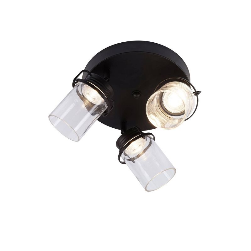 11" 3-Light LED Integrated Round Track Lighting Kit Black - Cresswell Lighting