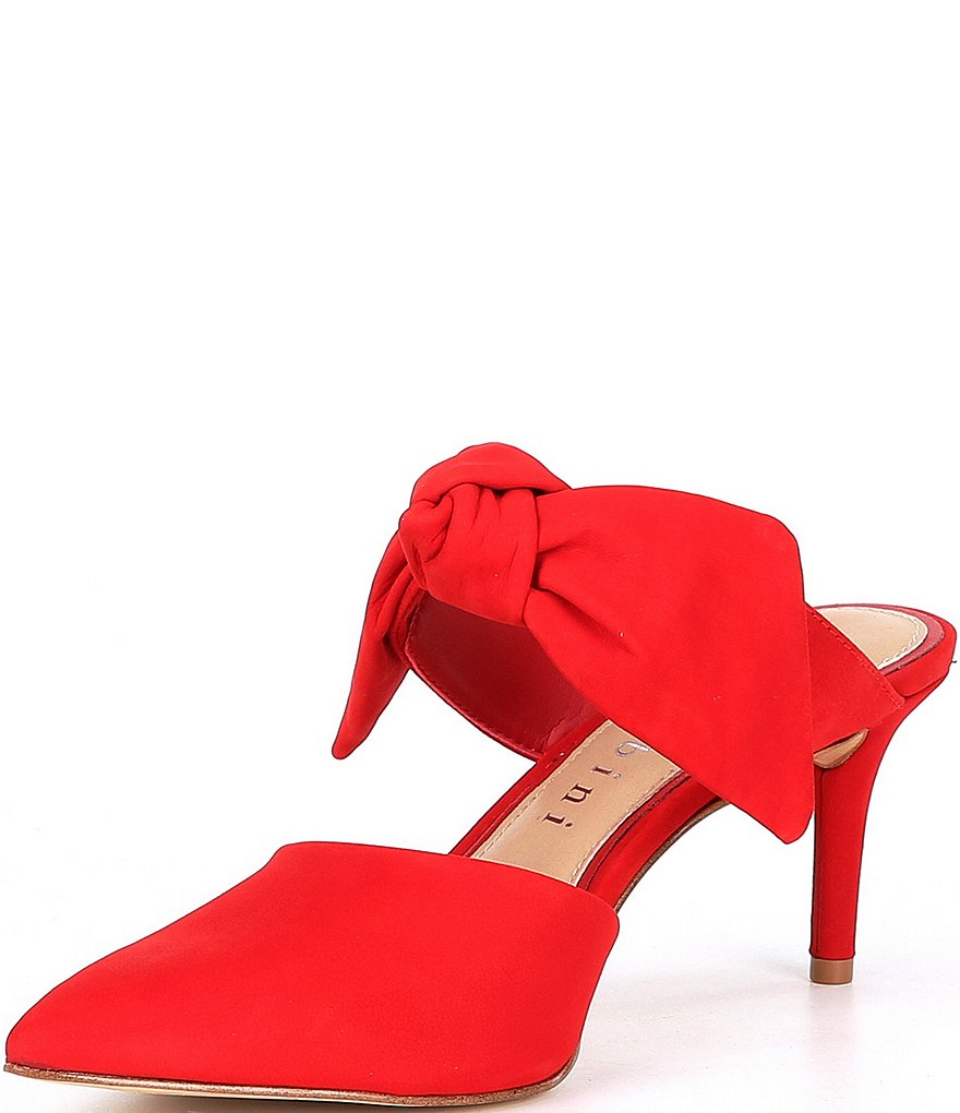 Gianni Bini Raynee Suede Bow Detail Slip-On Dress Mules