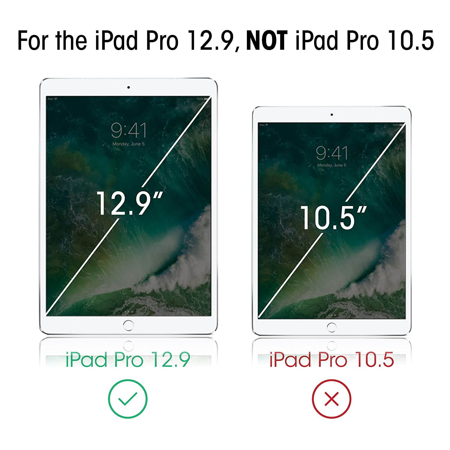 amFilm Glass Screen Protector for iPad Pro 12.9 (2015, 2017), Tempered Glass