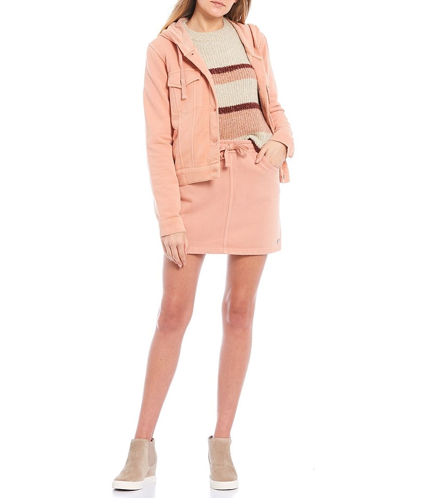 Sundown by Splendid Coordinating Joey Acid Wash Zip Front Hoodie