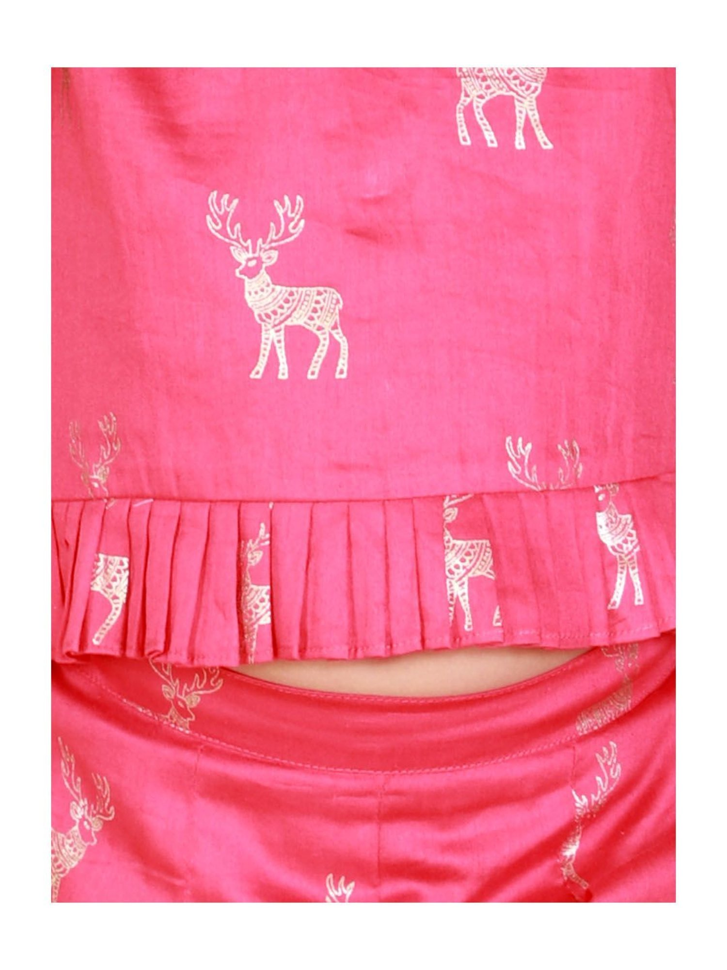 Lil Drama Kids Pink Printed Top with Pants