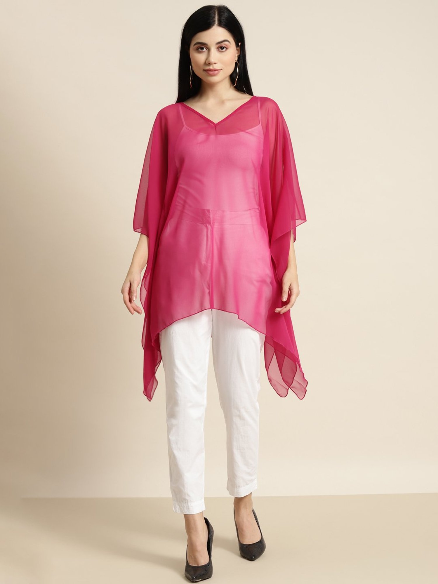 Qurvii Pink Kaftan Top