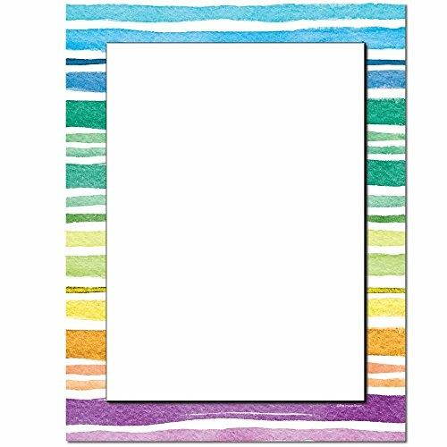 watercolor stripes letterhead laser & inkjet printer paper, 100 pack