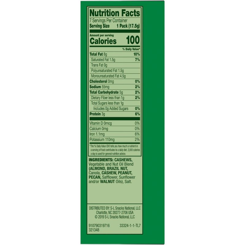 Emerald 100 Calories Cashews Roasted and Salted - 4.41oz/7ct