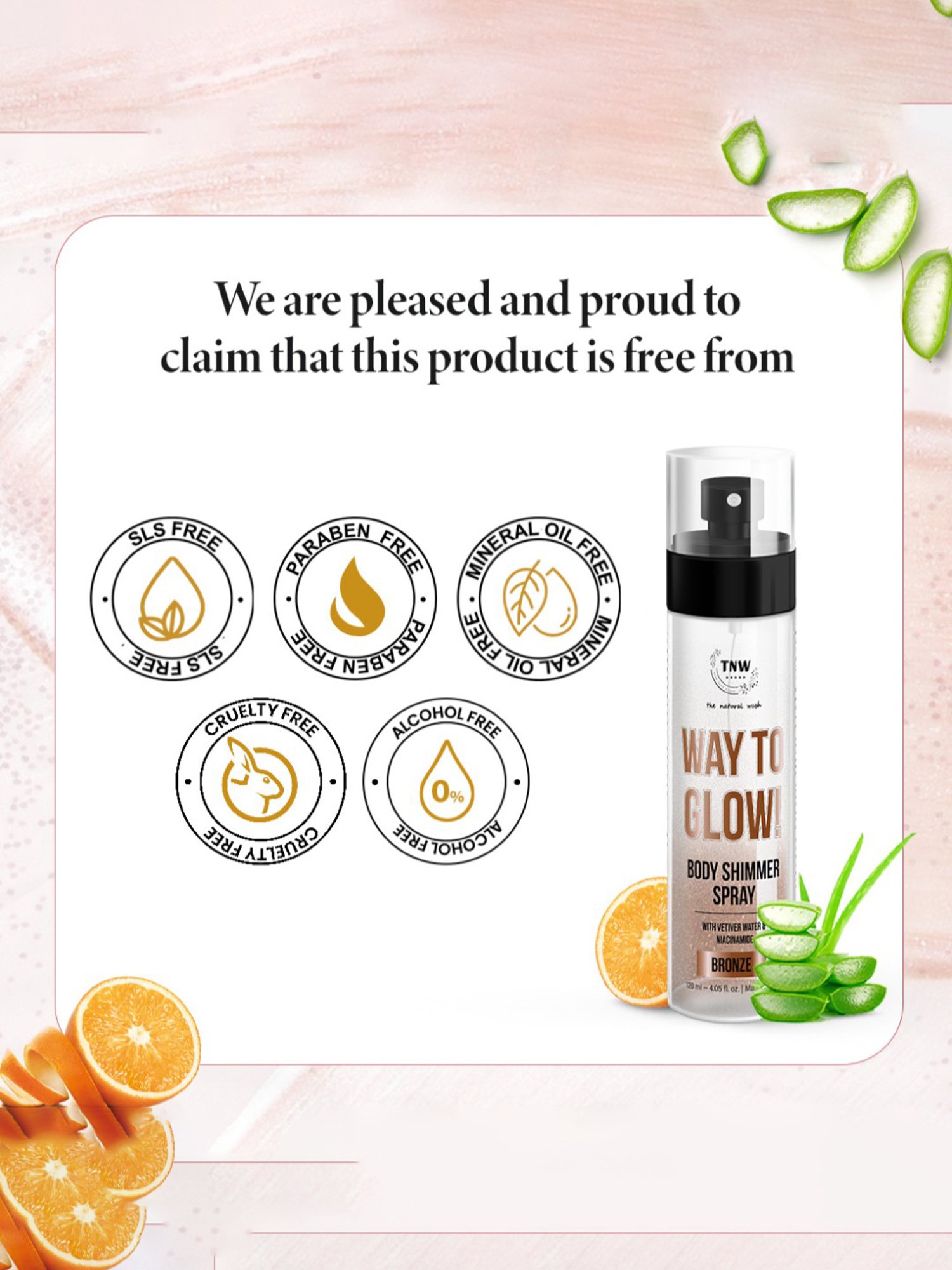 TNW-The Natural Wash Way To Glow! Body Shimmer Spray Bronze - 120 ml