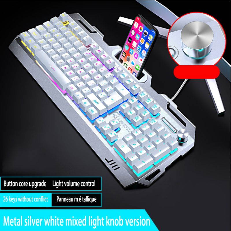 Wolf Way V2 Wired Gaming Keyboard Genuine Mechanical Feel USB Keyboard Wired Keyboard Wish