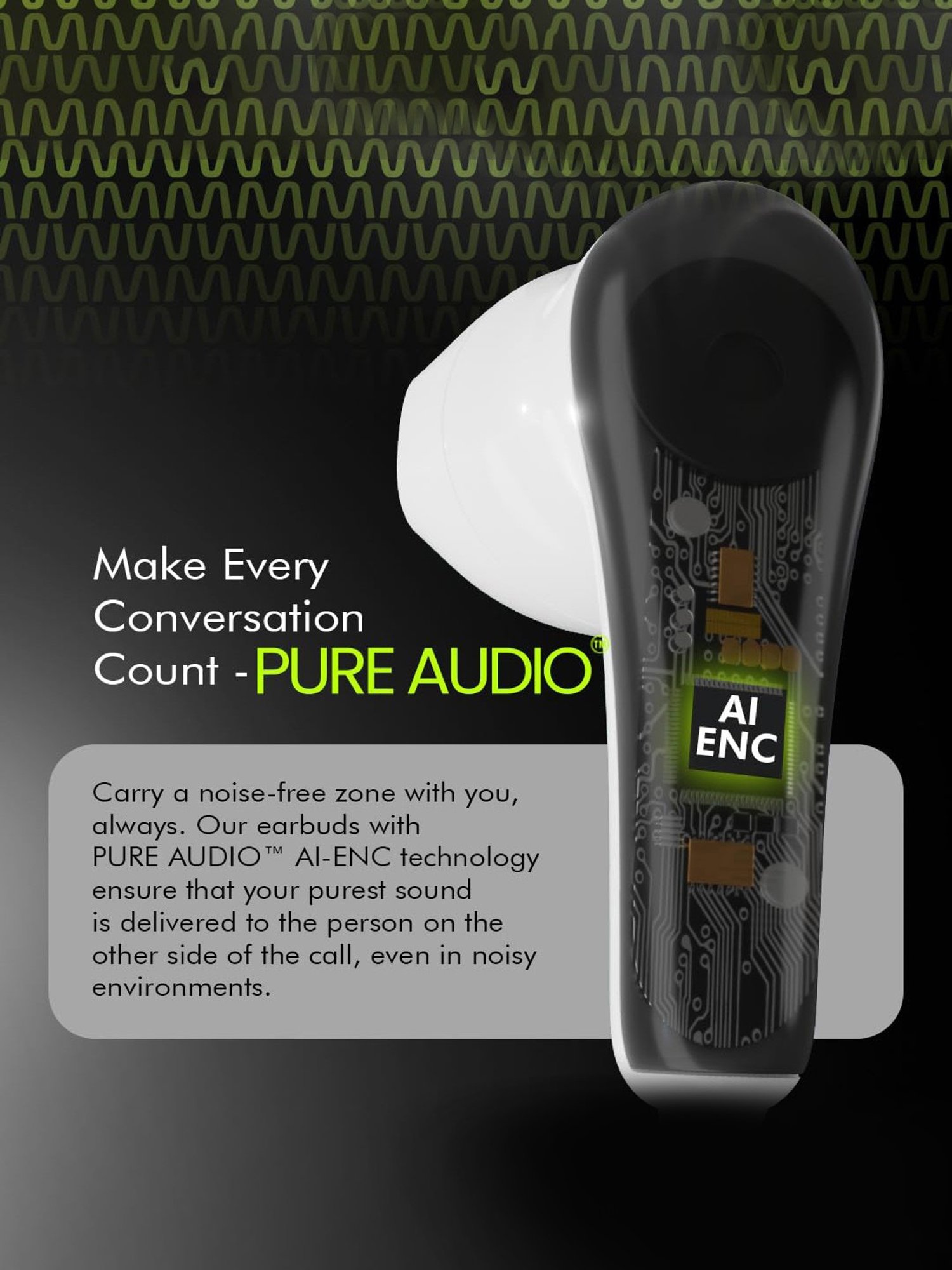 ACwO DwOTS 515 In Ear BT Earbuds with 50H Playtime, AI-ENC Technology (Pearl White, True Wireless)