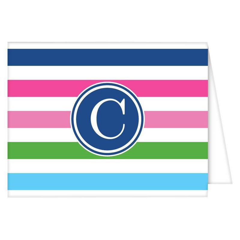 Folded Notes - Preppy Stripe Monogram - C