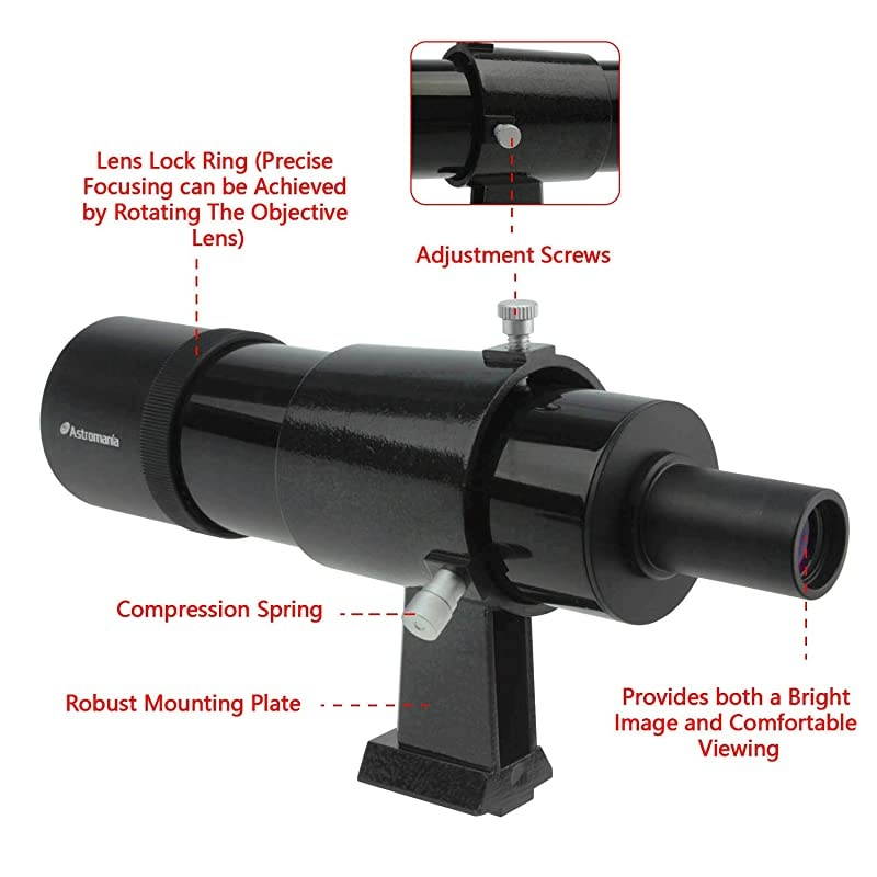 9x50 Finder Scope Black it Provides Both a Bright Image and Comfortable Viewing