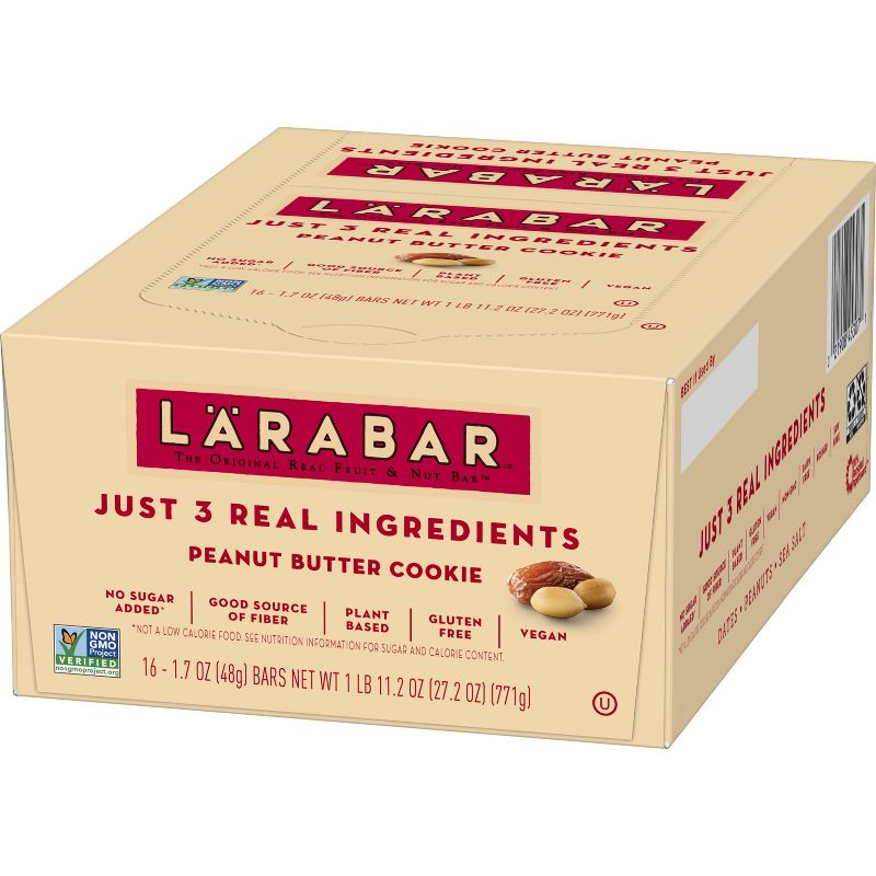 Larabar Peanut Butter Cookie, Gluten Free Vegan Fruit & Nut Bar, 1.7 oz Bars, 12 Ct
