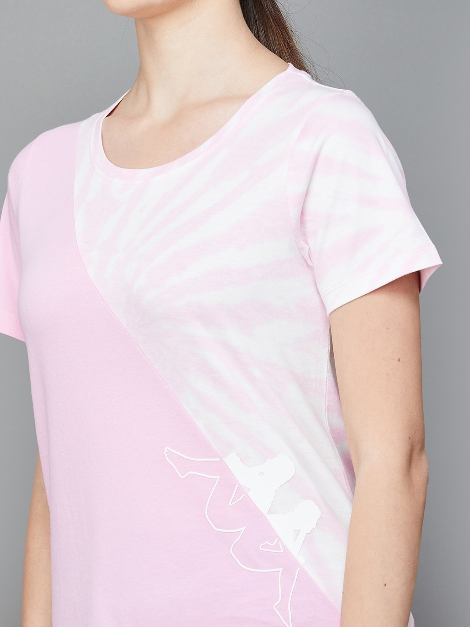 KAPPA Pink Cotton Printed Sports T-Shirt