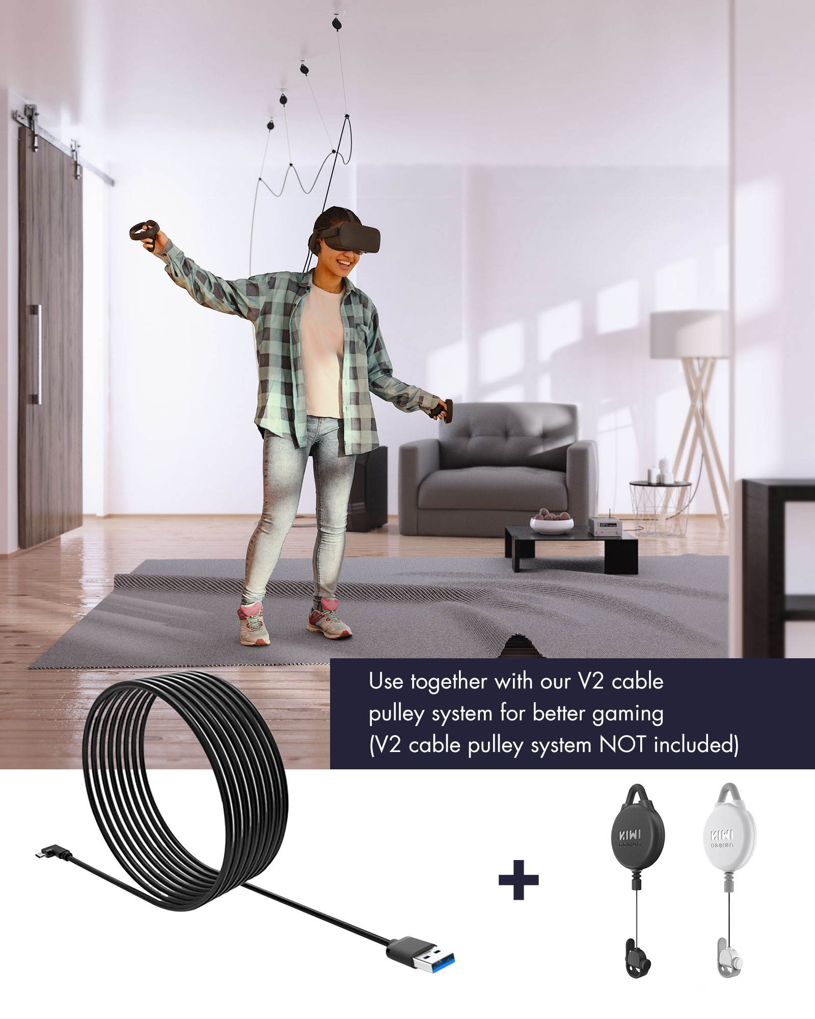 Link Cable Compatible for Oculus Quest 2, Fast Charging & PC Data Transfer USB C 3.2 Gen1 Cable for VR Headset and Gaming PC 10FT(3M)