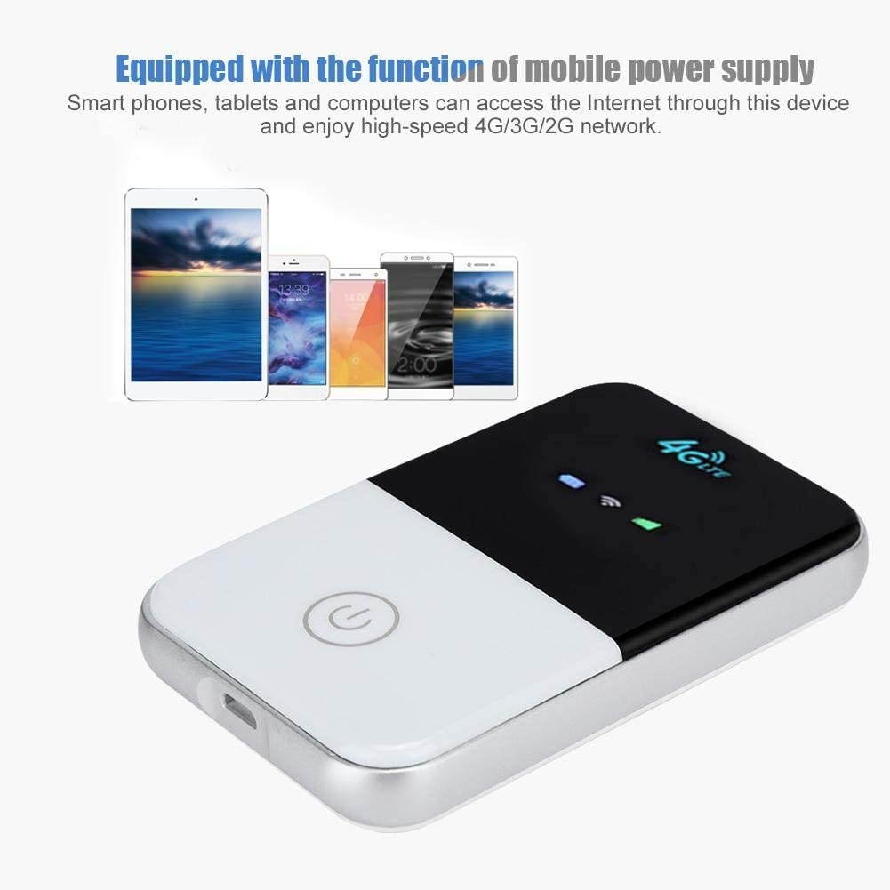 Annadue Mobile WiFi White 2100mAh Charging Battery Portable Router LED Display Screen for Multiple Terminal Devicesq Smart Phones/Tablets/Computers