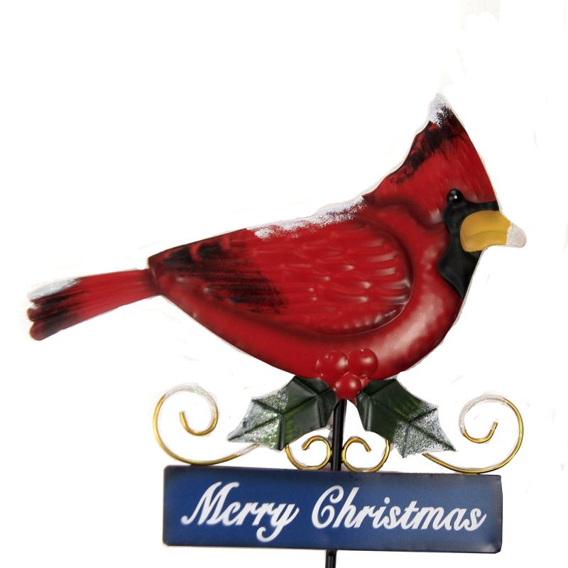 Christmas 24.0" Merry Christmas Cardinal Yard Decor Landscape Stake Christmas  -  Freestanding Signs