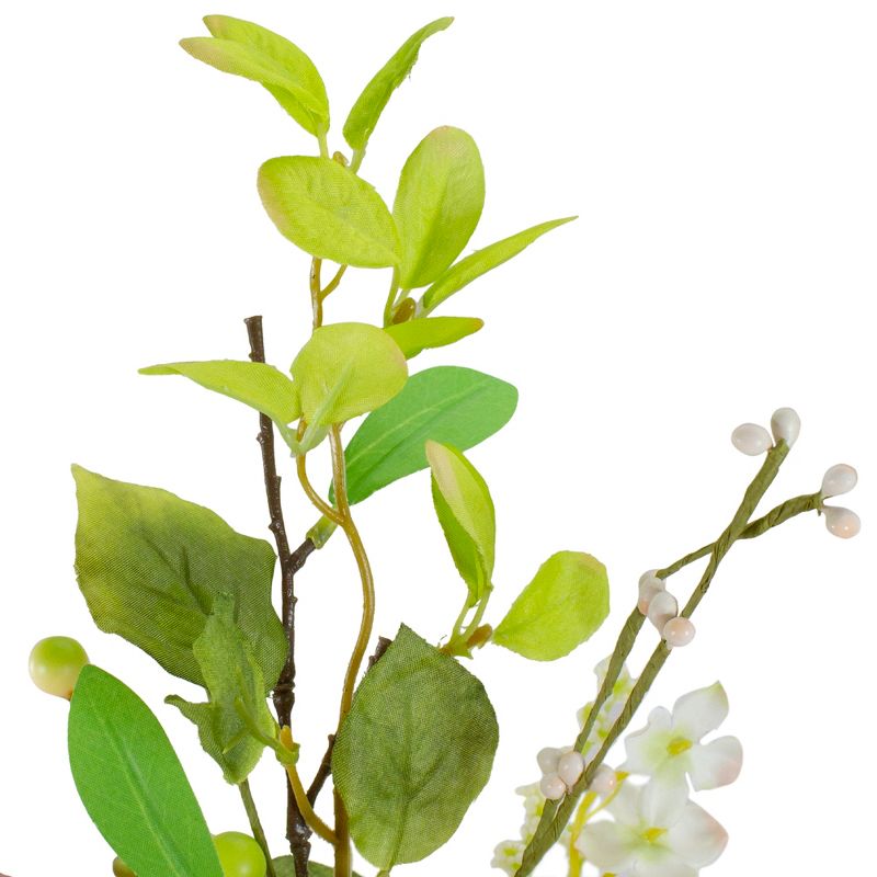 Northlight Hydrangea and Fern Golden Ring Wreath Spring Decor, Green and Gold 25"