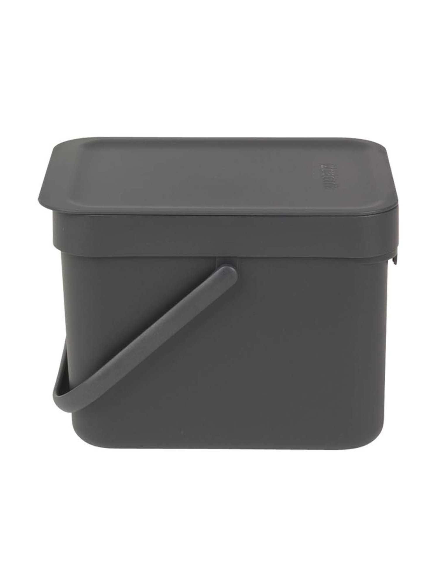 BRABANTIA Sort & Go Dark Grey Plastic Waste Bin (6 L) - Set of 1