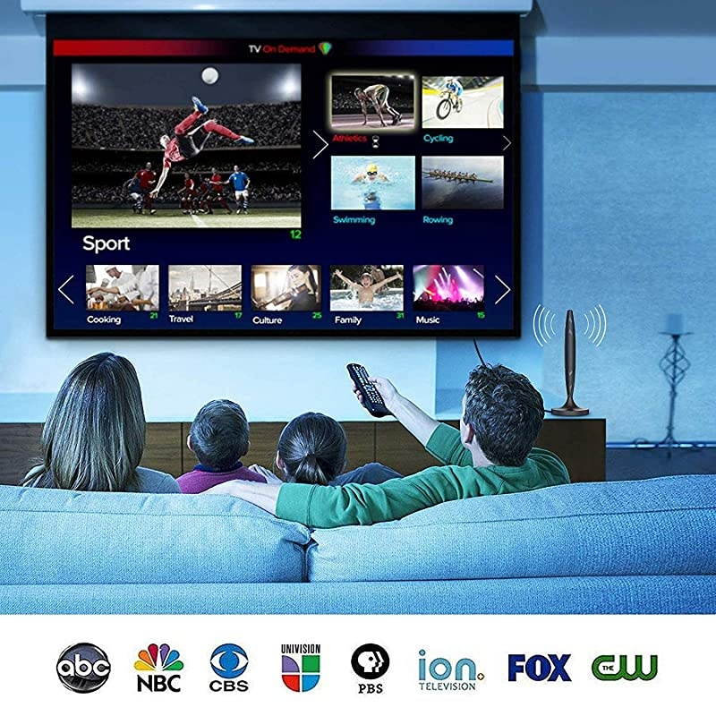 Antenna HDAntenna Support 4K 1080P 90120 Miles Range Digital Antenna for HDVHF UHF Freeview Channels Antenna with Amplifier Signal Booster 18 Ft Premium Coaxial Cable