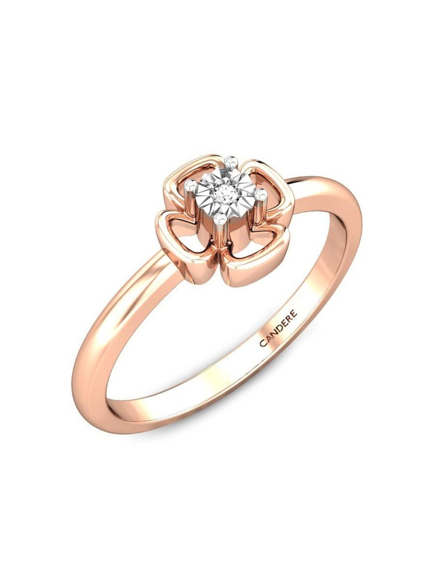 Candere by Kalyan Jewellers 18k Rose Gold & Diamond Ring for Women