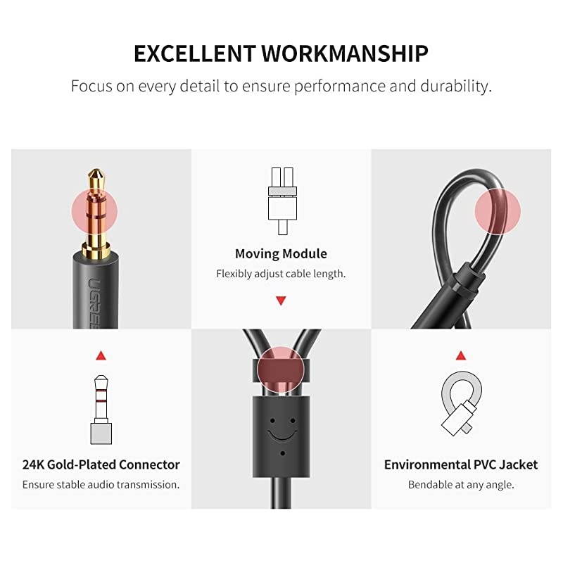3.5MM Male to 2 RCA Female Jack Stereo Audio Cable Y Adapter Gold Plated for iPhone iPod iPad MP3 Tablets HiFi Stereo System Computer Sound Speaker 20CM