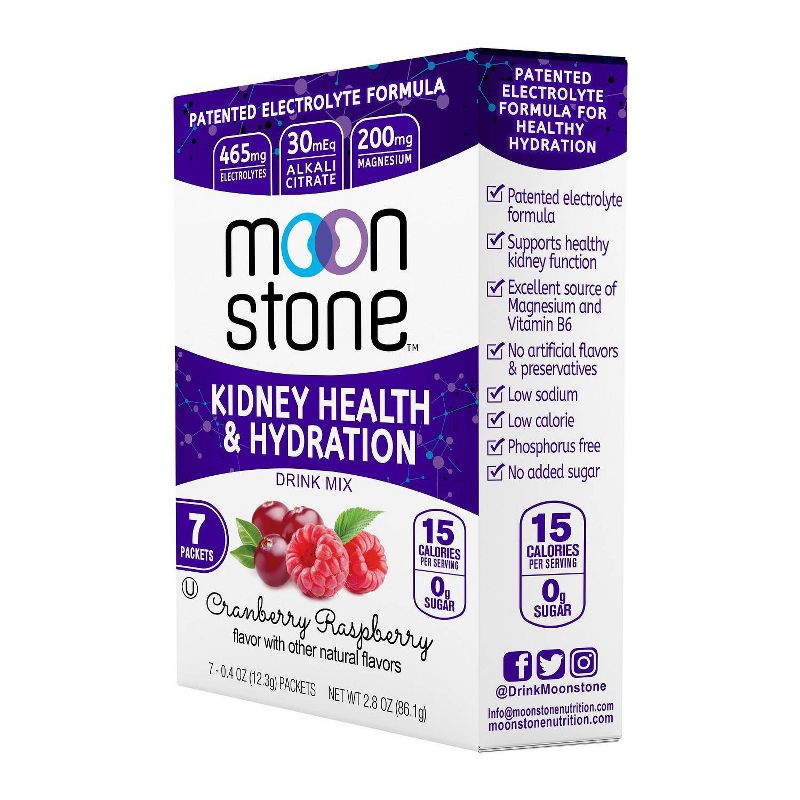 Moonstone Kidney Health Drink Mix - Cranberry Raspberry - 7ct/2.8oz