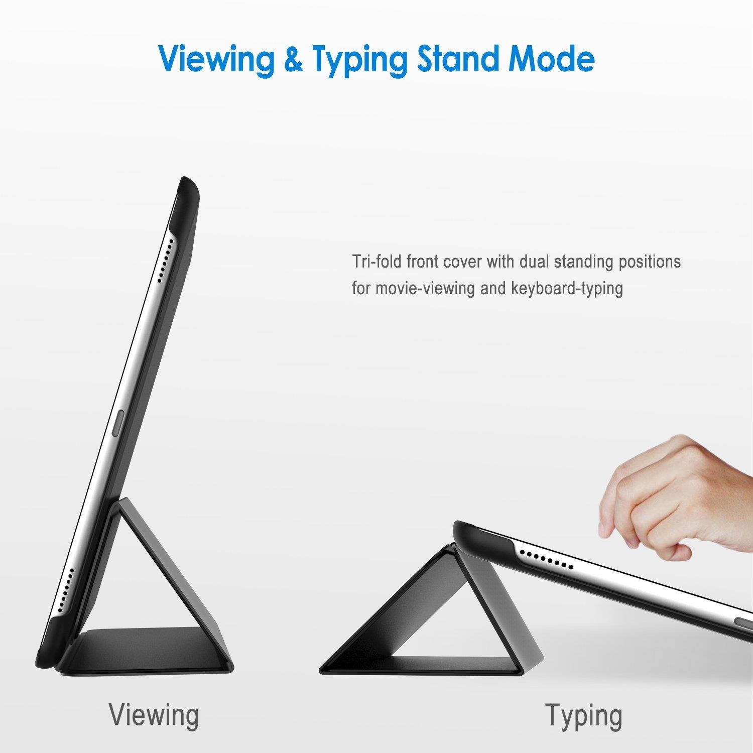 jetech case for apple ipad pro 9.7-inch (2016 model), smart cover auto wake/sleep, black