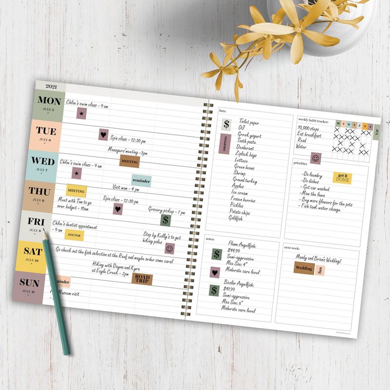2021-22 Academic Planner 8.5" x 11" Flexible Cover Weekly/Monthly Wirebound Rose - The Home Edit