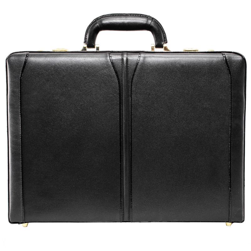 McKlein Lawson Leather 3.5" Attache Briefcase - Black