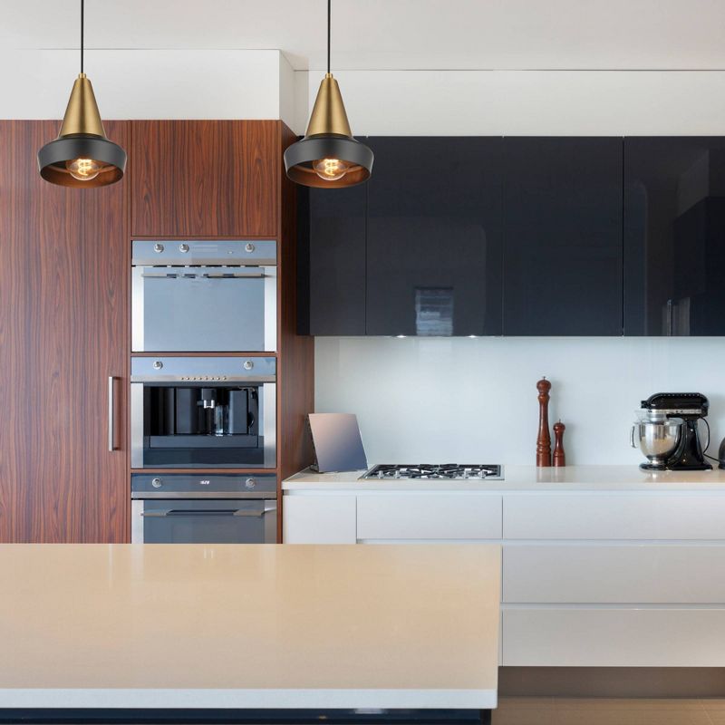 1-Light Monte Plug-In or Hardwire Pendant Matte Black - Globe Electric