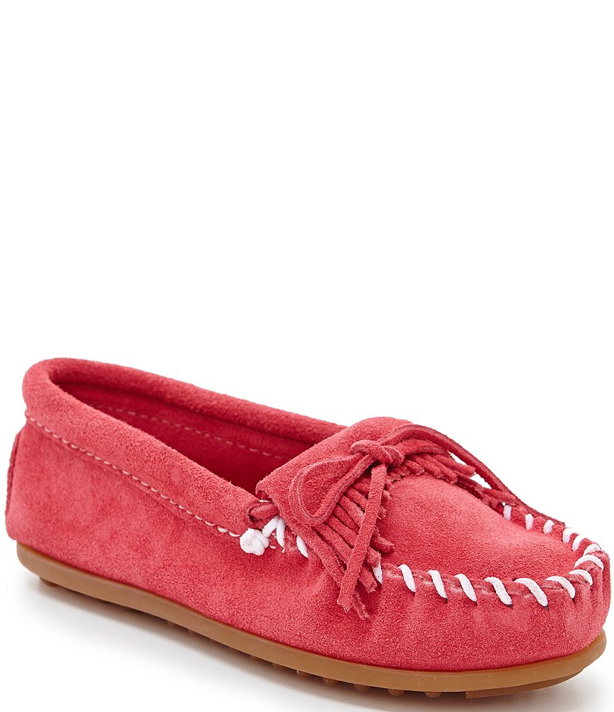 Minnetonka Kids' Kilty Suede Whipstitch Moccasins (Youth)