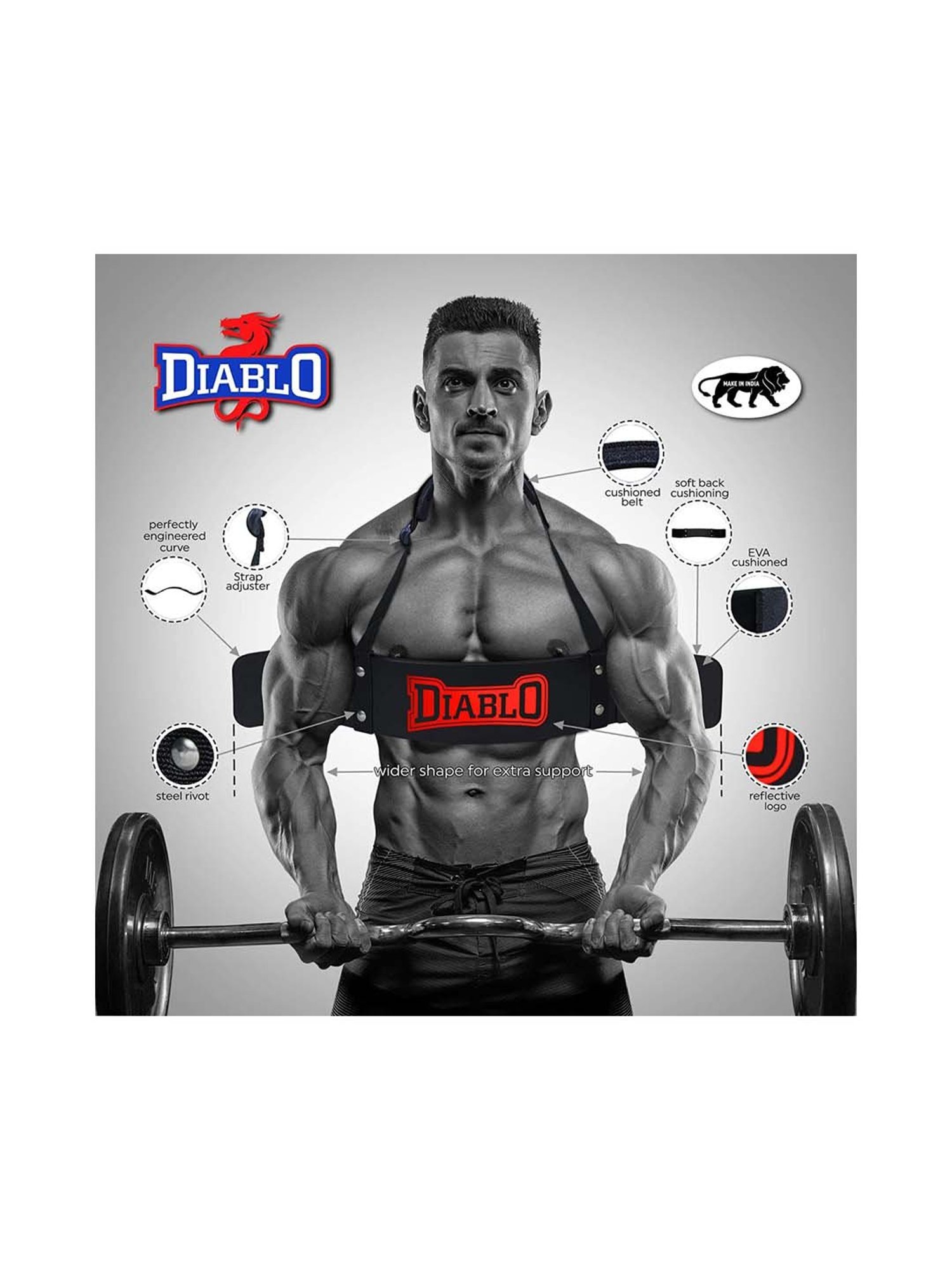 Diablo Jet Black & Red Arm Blaster Padded Straps