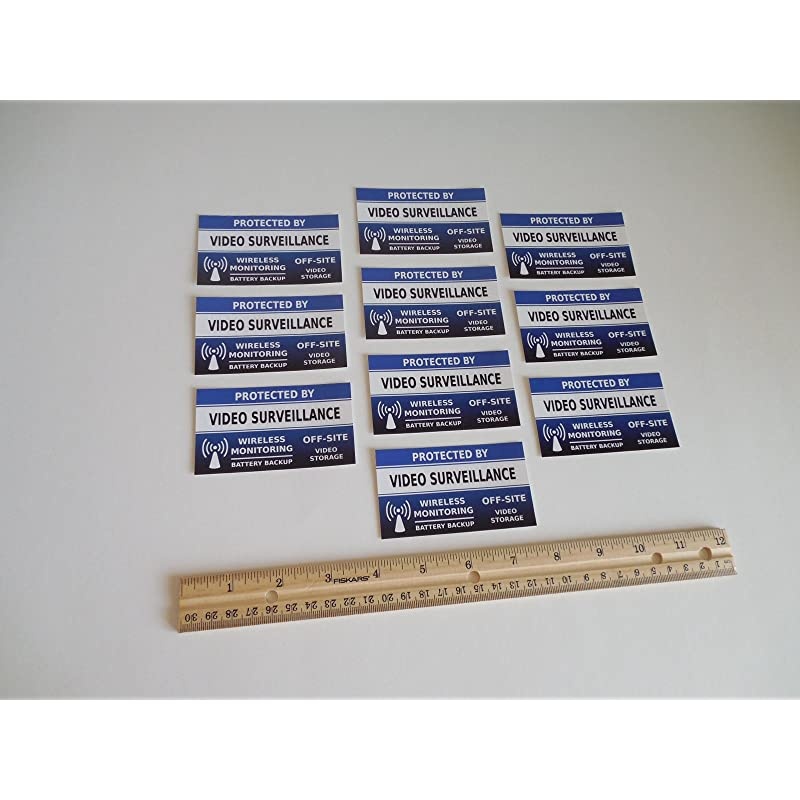 Video Surveillance CCTV Camera Security System Window Decals Stickers - Stock # 718