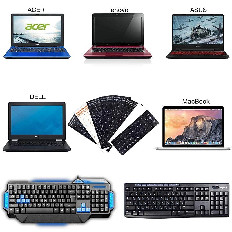 Pack Transparent Russian Keyboard Stickers Replacement Transparent Background with Organge Lettering Keyboard Stickers for Laptop PC Desktop KeyboardsDont Suggest Use for Black Keyboard