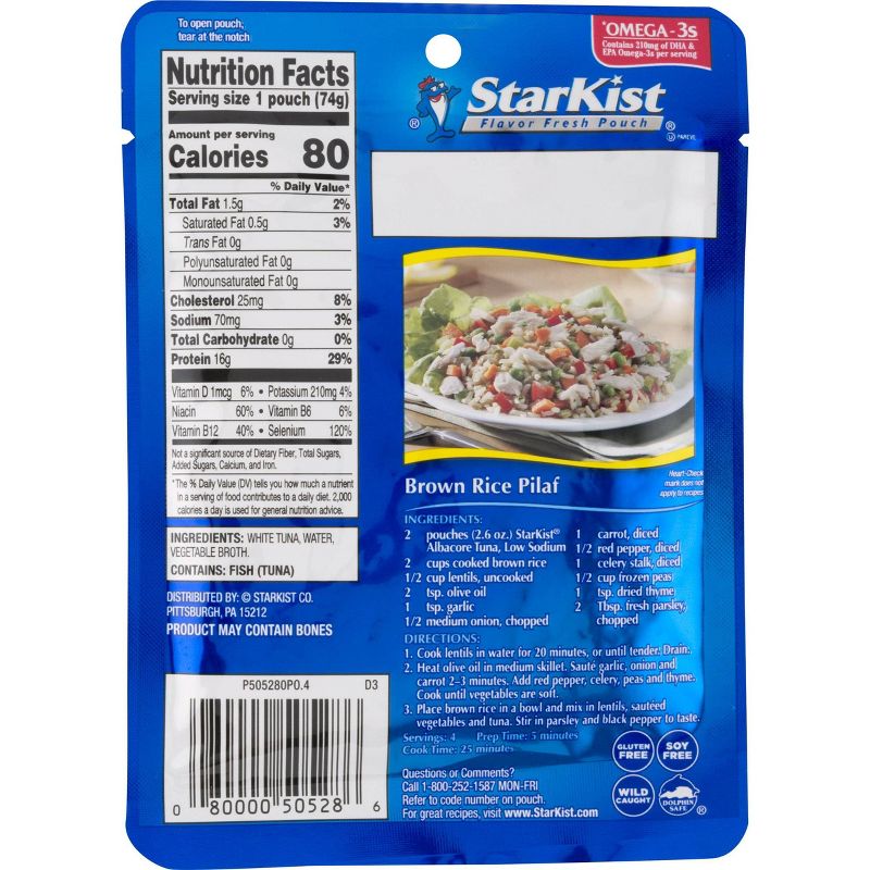 StarKist Low Sodium Albacore White Tuna in Water Pouch - 2.6oz