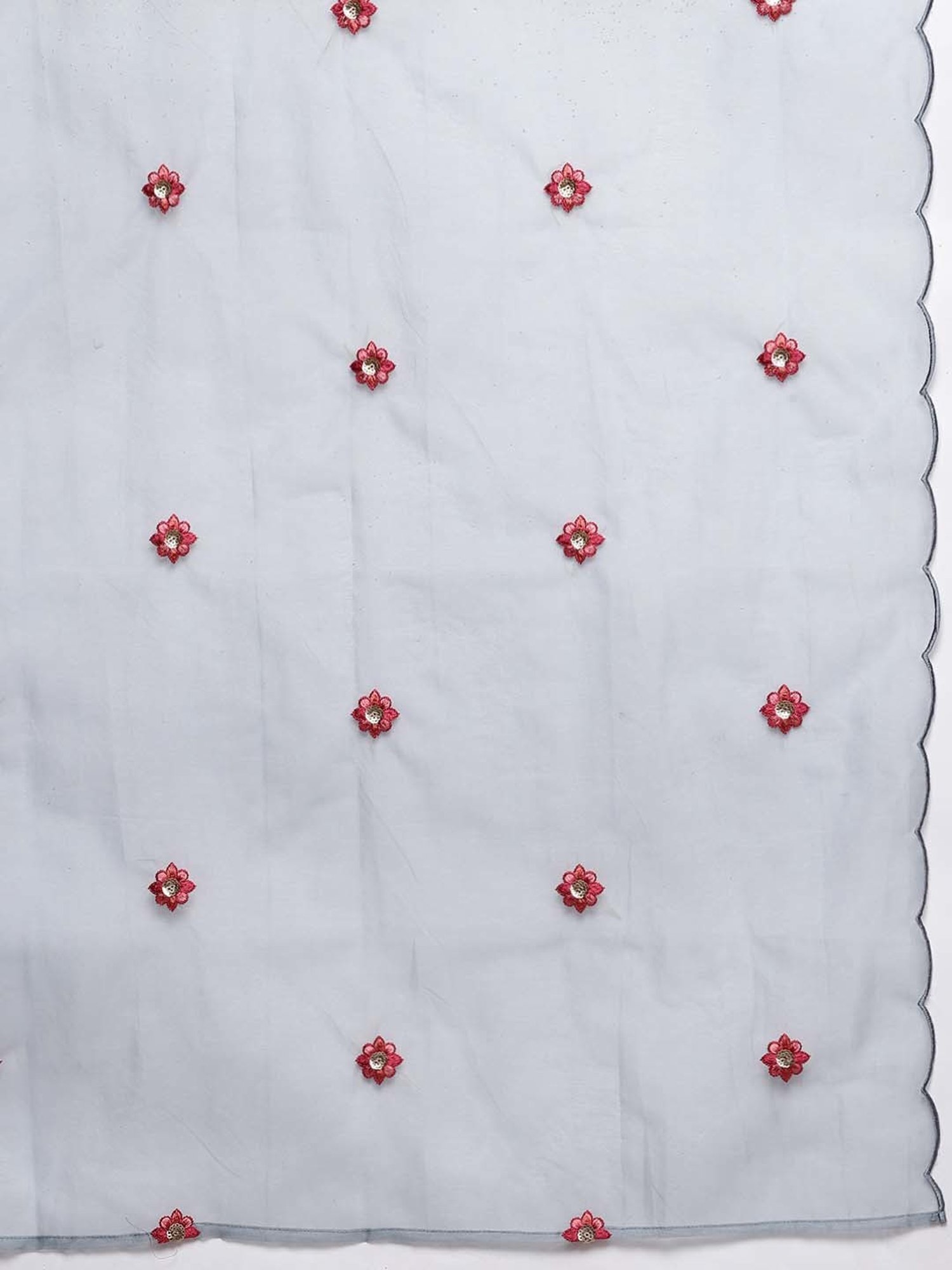 Varanga Grey Embroidered Kurta Pant Set With Dupatta