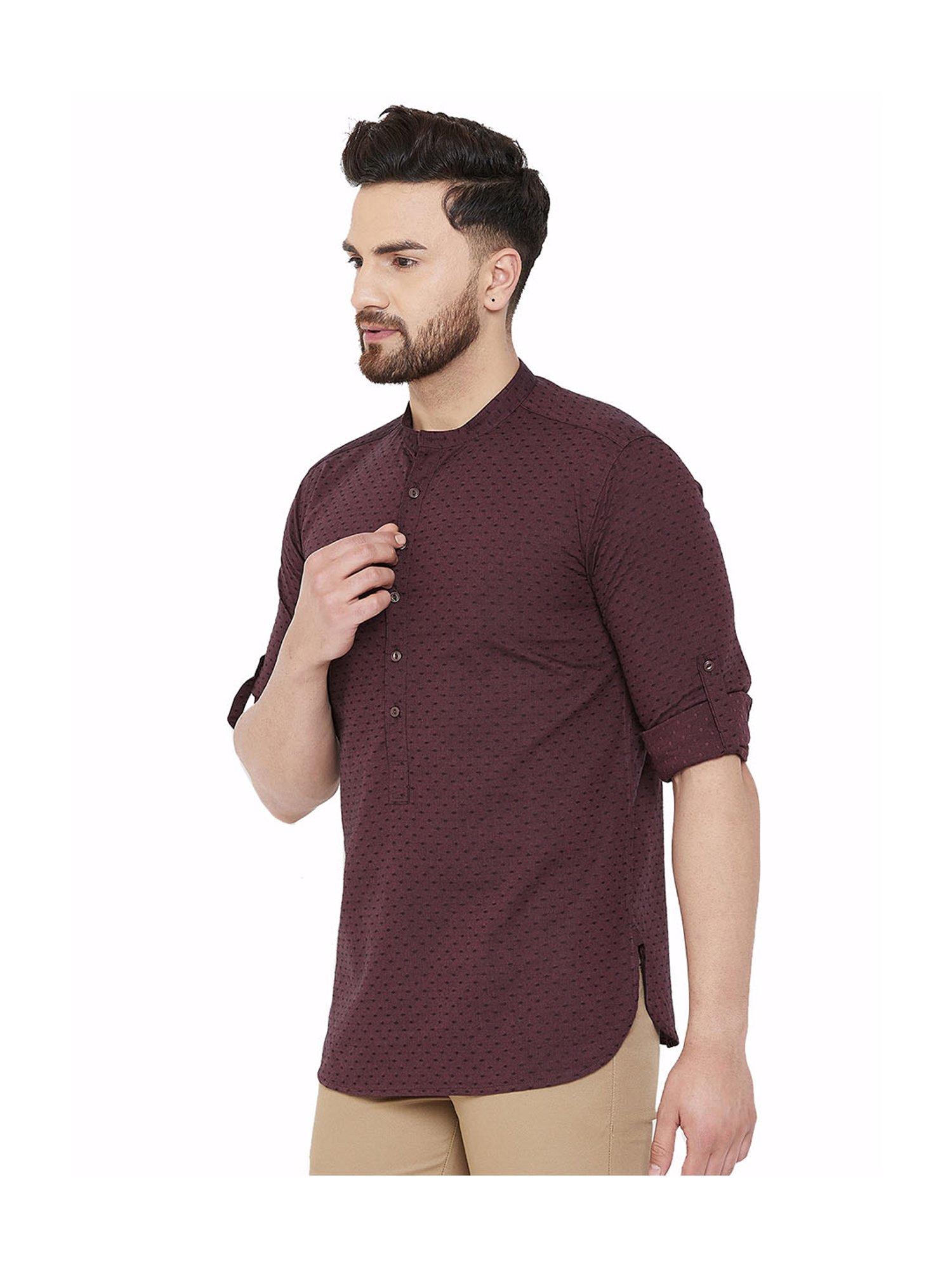 Even Brown Cotton Kurta