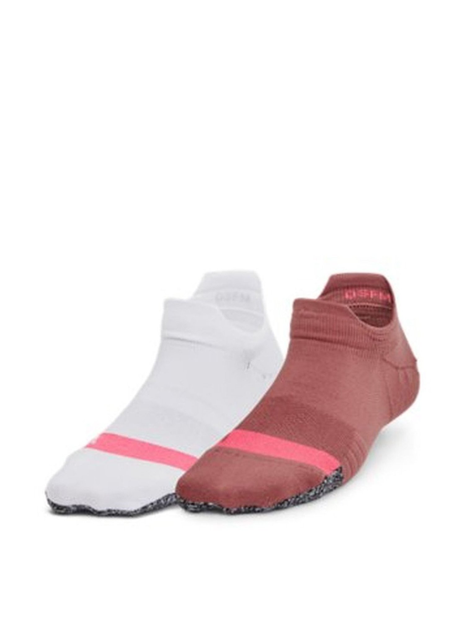 Under Armour Breathe No Show Multicolor Polyester Solid Socks- Pack of 2