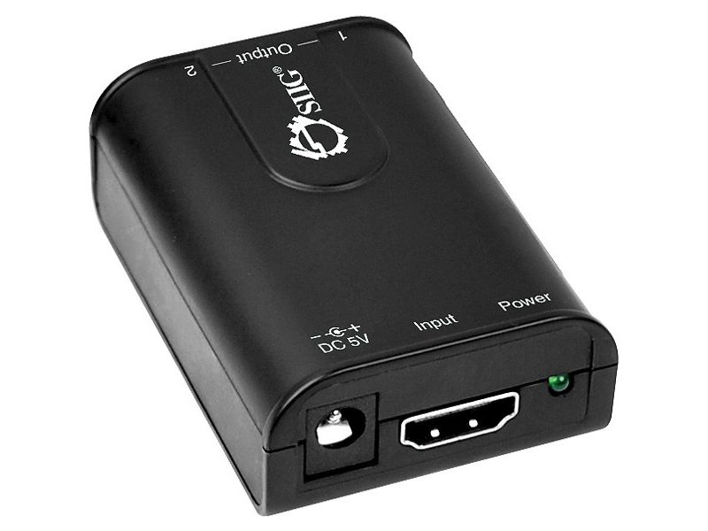 SIIG 2-Port HDMI Splitter with Audio - USB Powered - 340 MHz to 340 MHz - HDMI In - HDMI Out