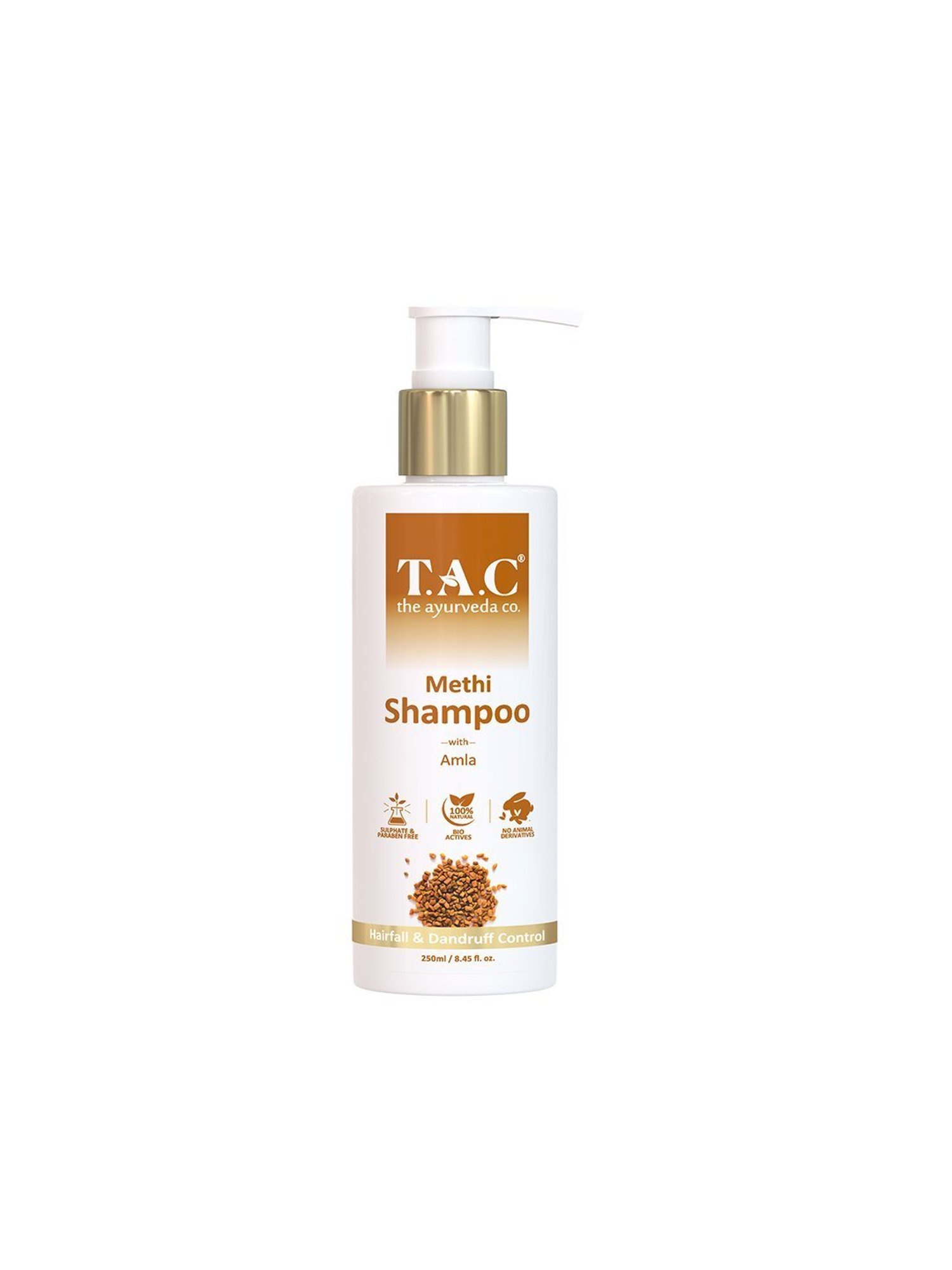 TAC - The Ayurveda Co. Methi Shampoo for Hairfall & Dandruff Control with Amla - 250 ml
