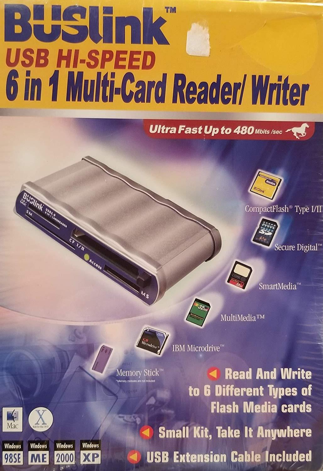 BUSlink USB Hi-Speed 6 in 1 Multi-Card Reader/Writer