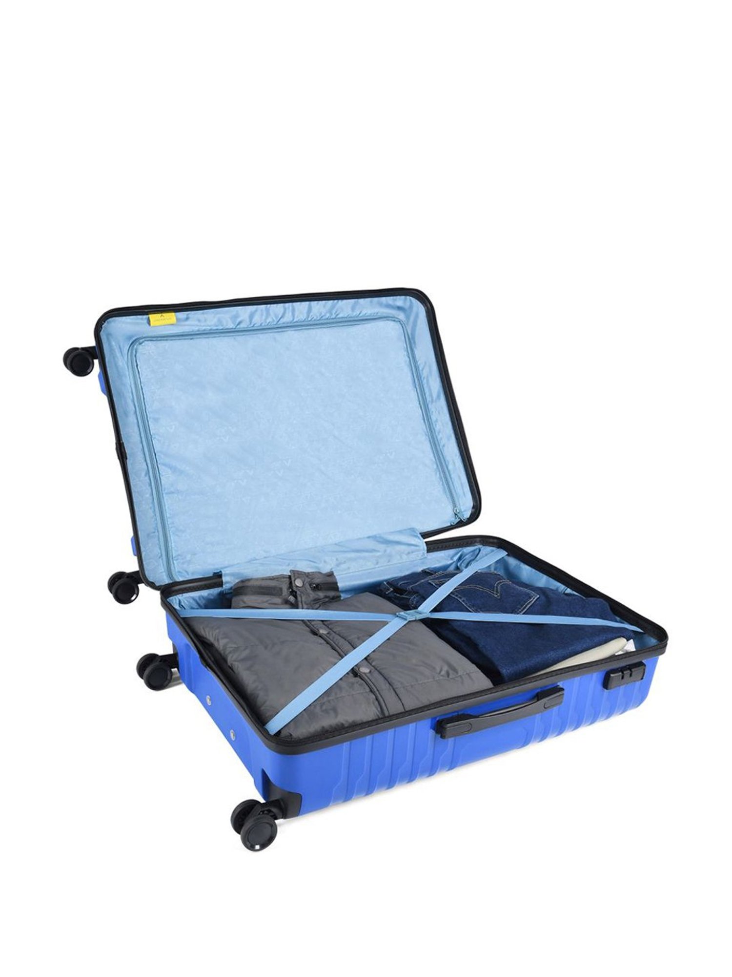 Aristocrat Harbor Blue Textured Hard Large Trolley Bag - 31.5 cm