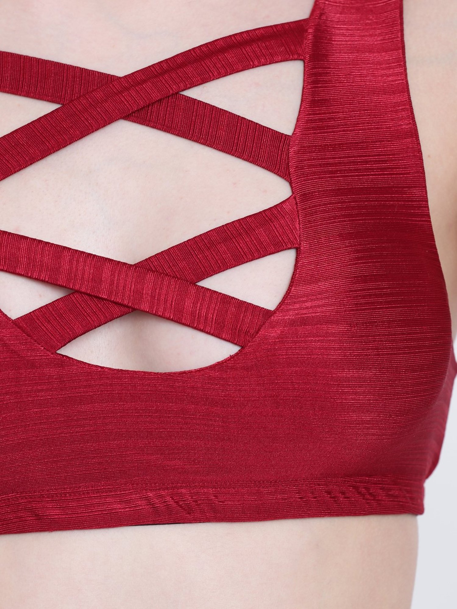 La Intimo Maroon Beach Bold Plunge Bra