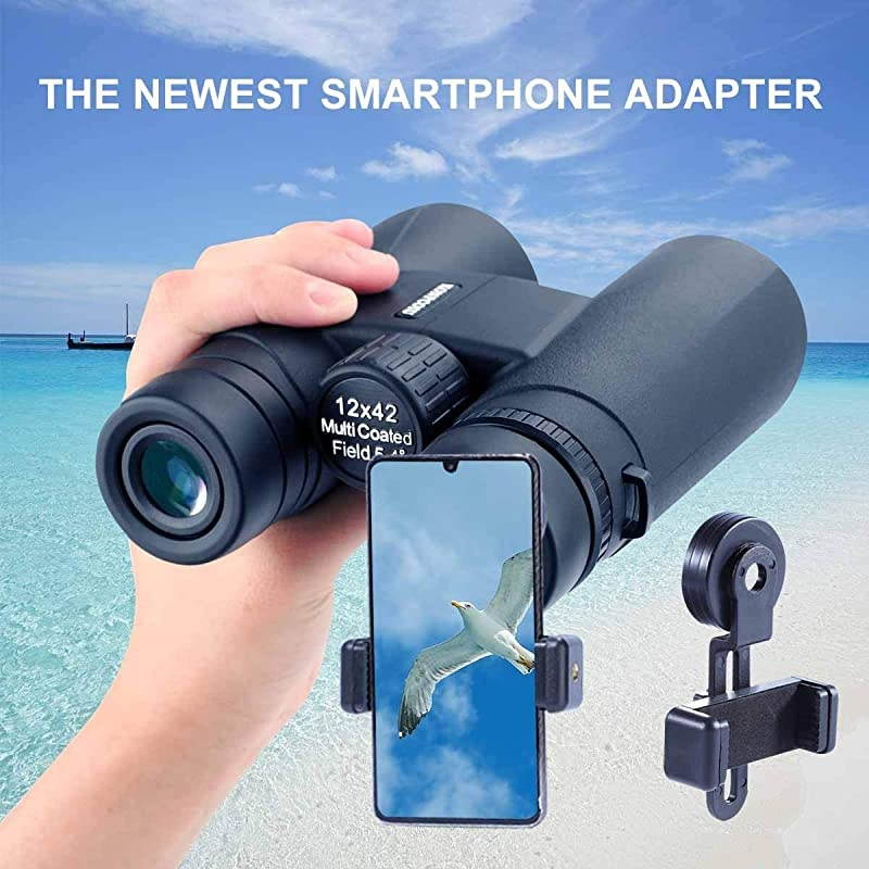 Roof Prism Binoculars for Adults Portable and Waterproof Compact Binoculars with Low Light Night VisionBAK4 Prism FMC Lens HD Clear View for Bird Watching Hunting Travel Concerts