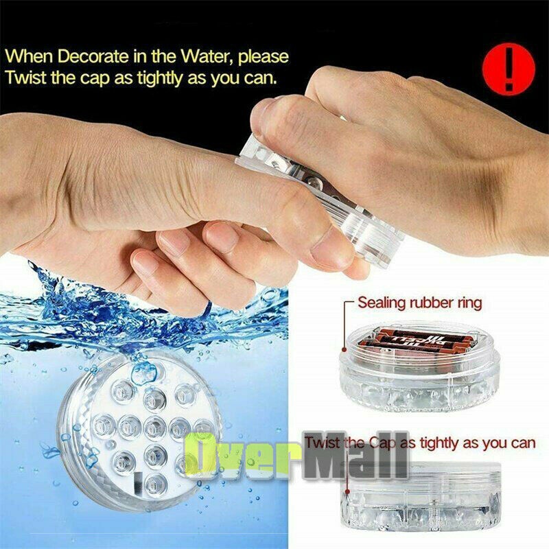 16PC Swimming Pool Light RGB LED Bulb Underwater Color Vase Decor Lights Remote