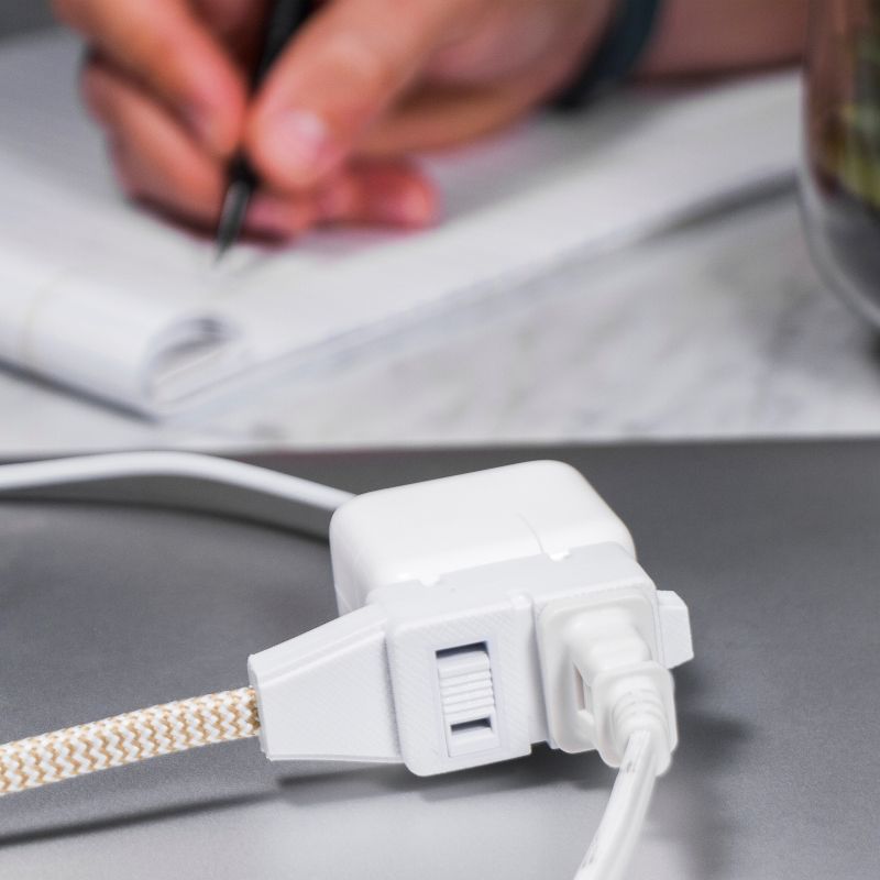 Cordinate 8' Basic Extension Cord Tan/White