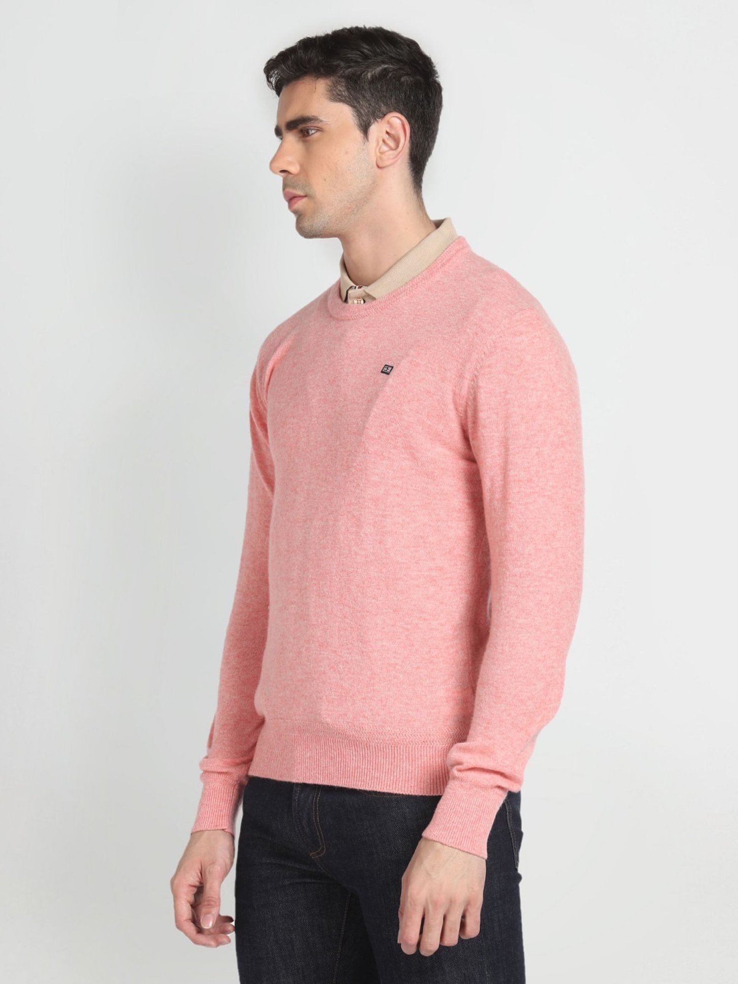 Arrow Sport Soft Pink Regular Fit Sweater