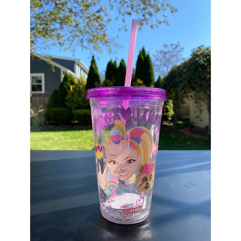 JoJo Siwa 14oz Plastic Snow Globe Tumbler - Silver Buffalo